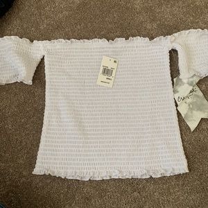 new white off the shoulder top